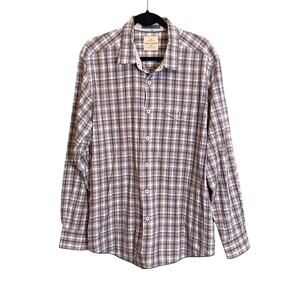 Tommy Bahama Men's Cotton Plaid Collared Long Sleeve Button Down Shirt XL